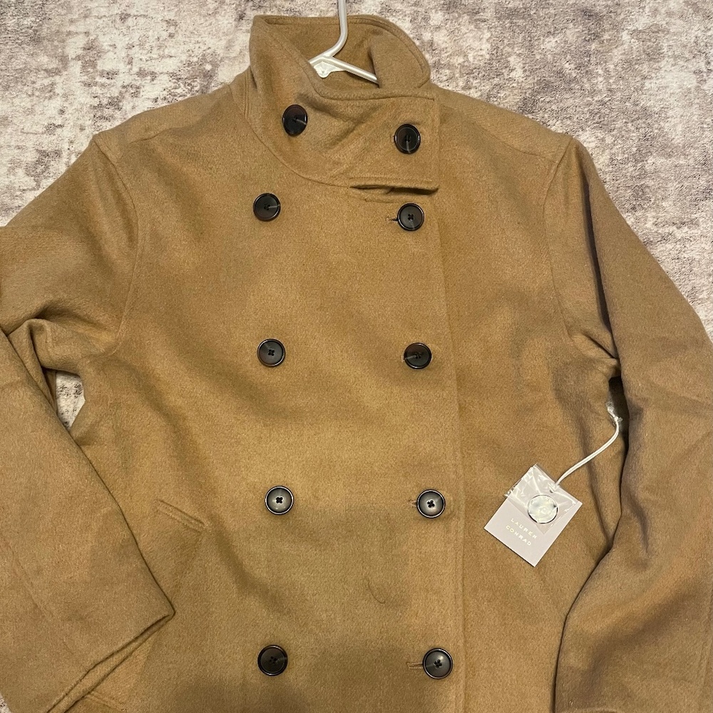 NWT LC Lauren Conrad brown Pea Coat